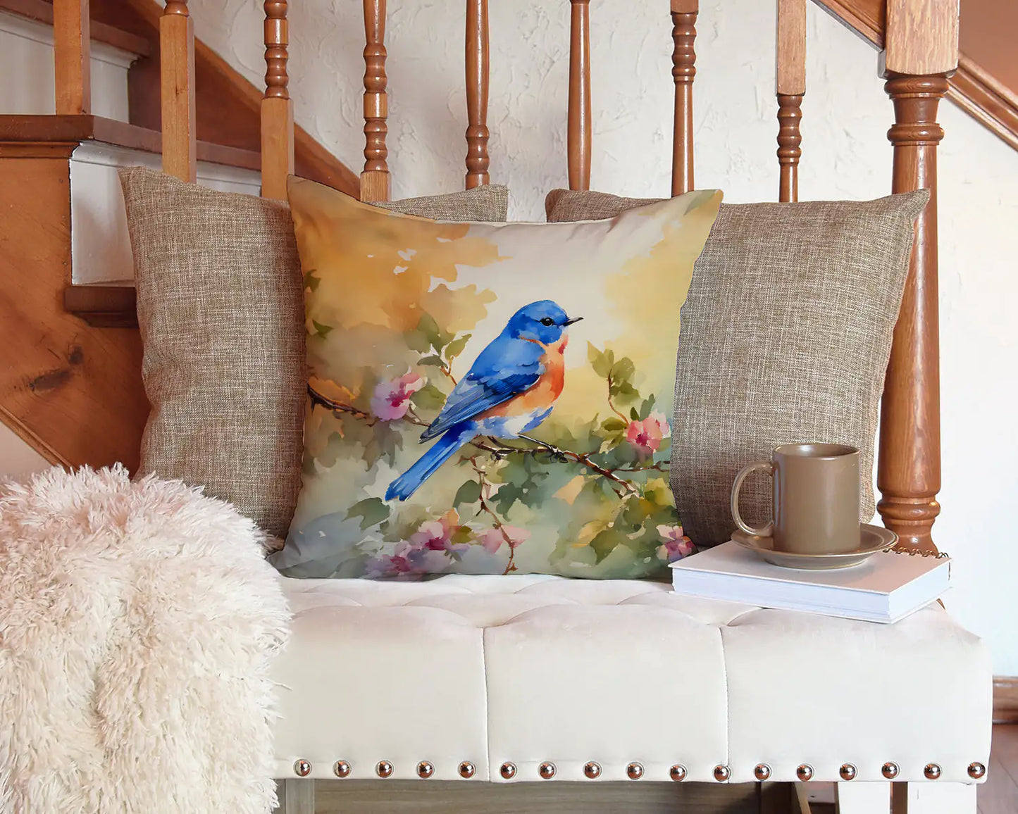 Bluebird Throw Pillow