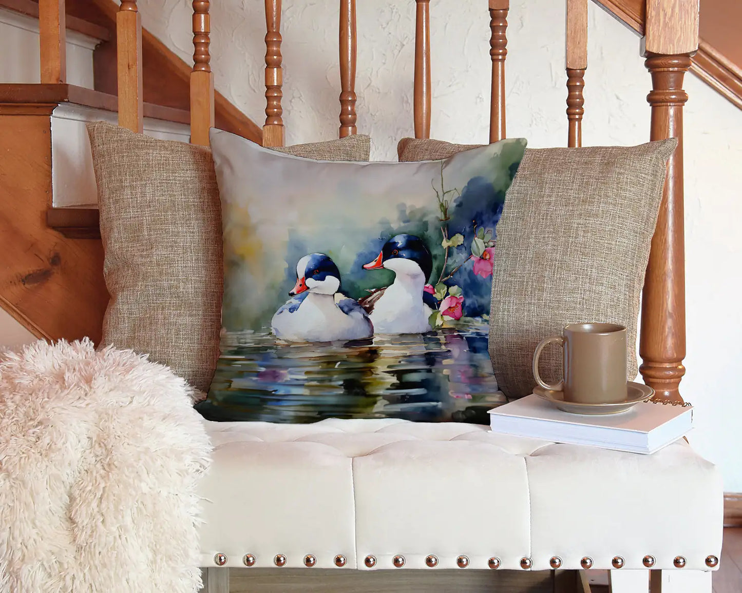 Bufflehead Throw Pillow