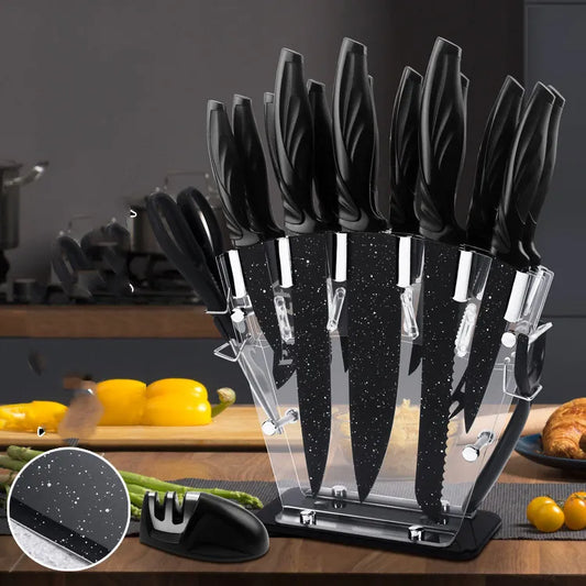 Full Set Of Stainless Steel Kitchen Knives