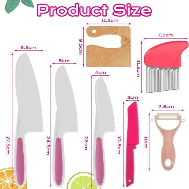 Cooking Cutter Set Wooden and Plastic Knives