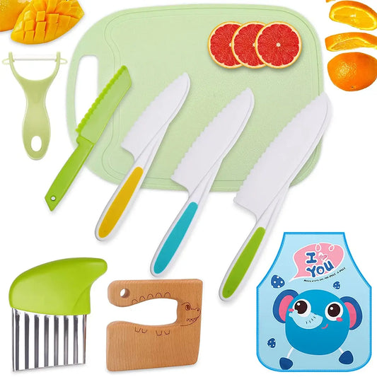 Cooking Cutter Set Wooden and Plastic Knives